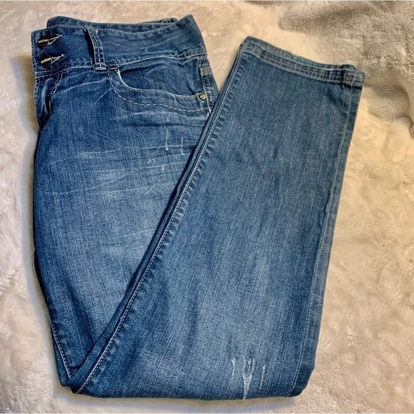 Madison Denim Co Jeans 11/12 Stretch Distressed Cotton Spandex Straight Leg - Picture 16 of 16